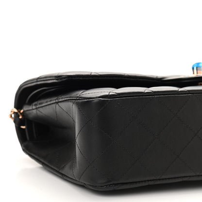 Chanel Lambskin Quilted Medium Double Flap Black 9 of 11