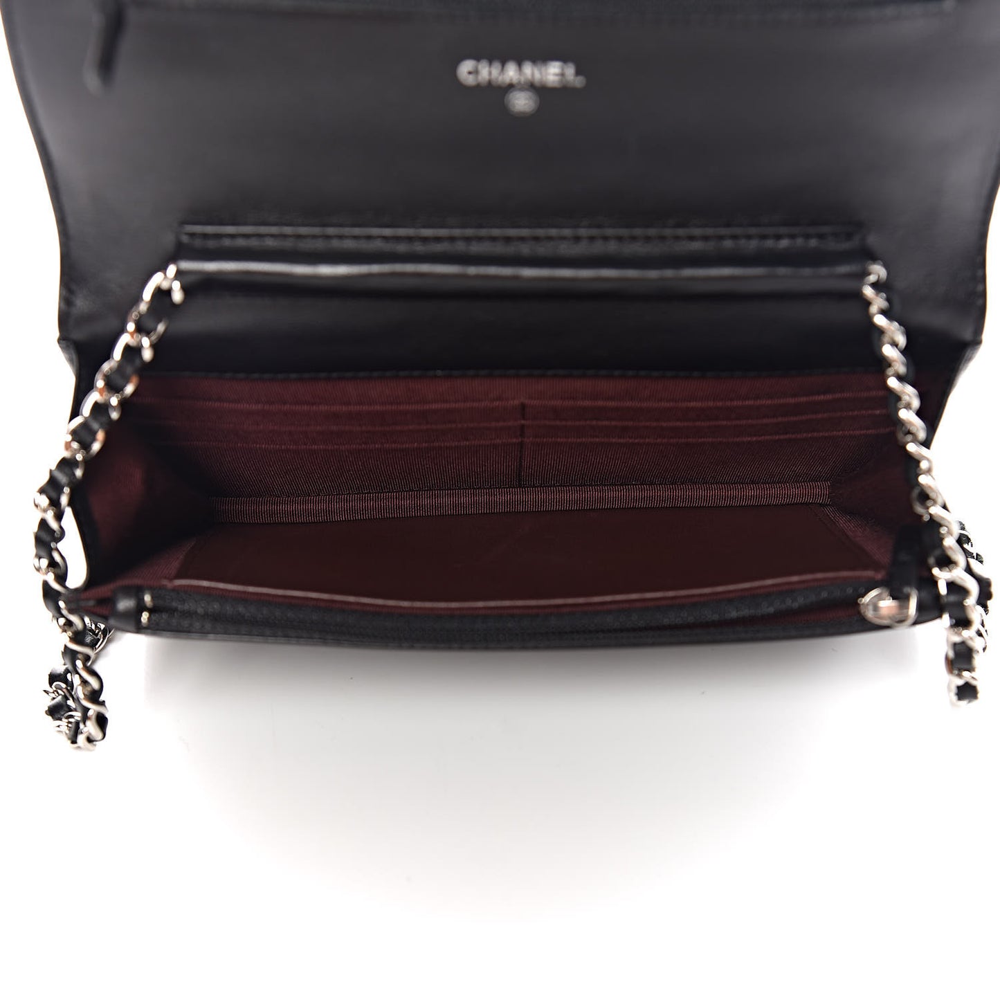 Lambskin Quilted Wallet On Chain WOC Black