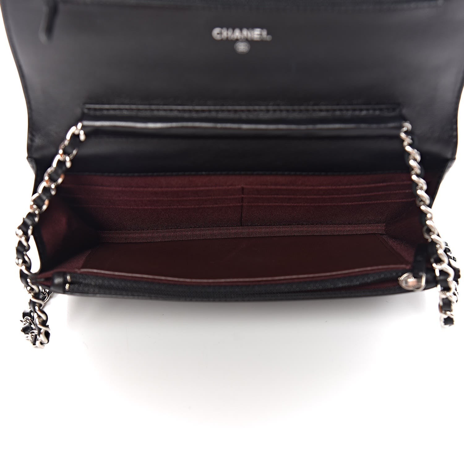 Chanel Lambskin Quilted Wallet On Chain WOC Black 5 of 11