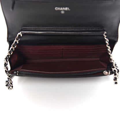 Chanel Lambskin Quilted Wallet On Chain WOC Black 5 of 11