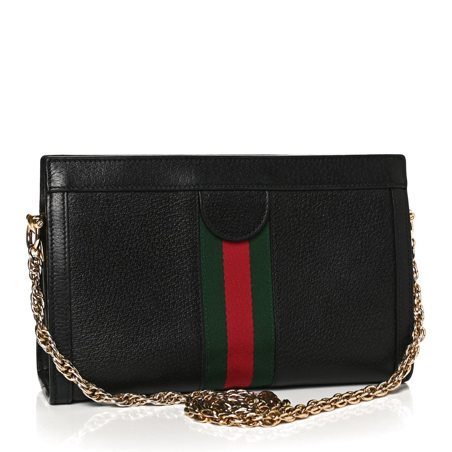 Calfskin GG Web Small Ophidia Chain Shoulder Bag Black