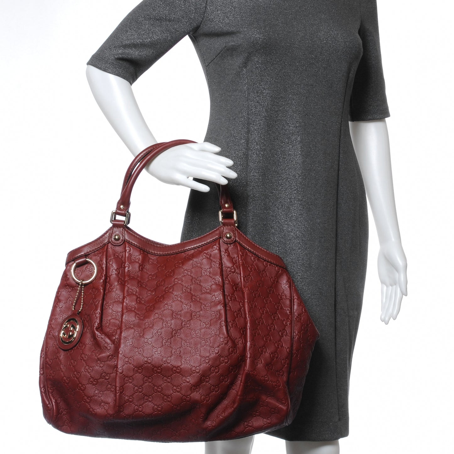 Guccissima Large Sukey Tote Cherry