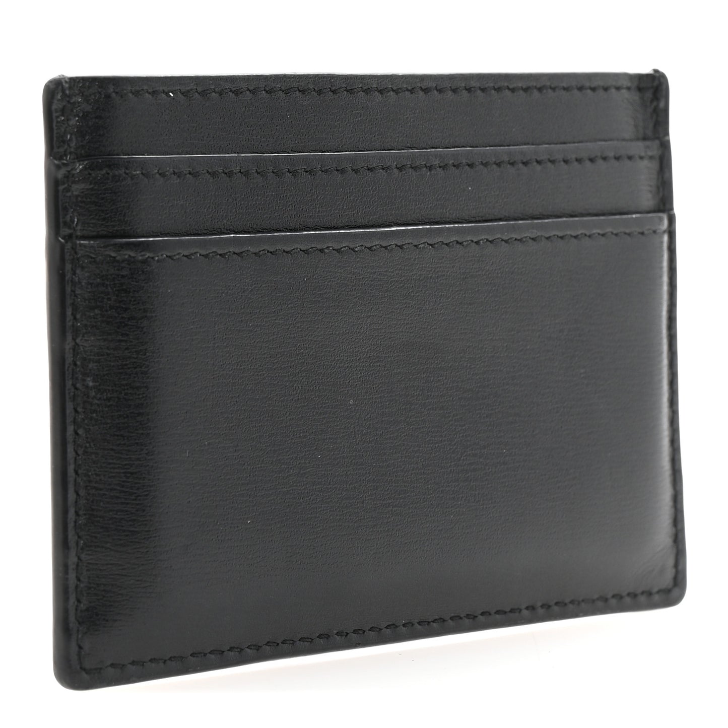 Calfskin Tiny Cassandre Credit Card Case Black