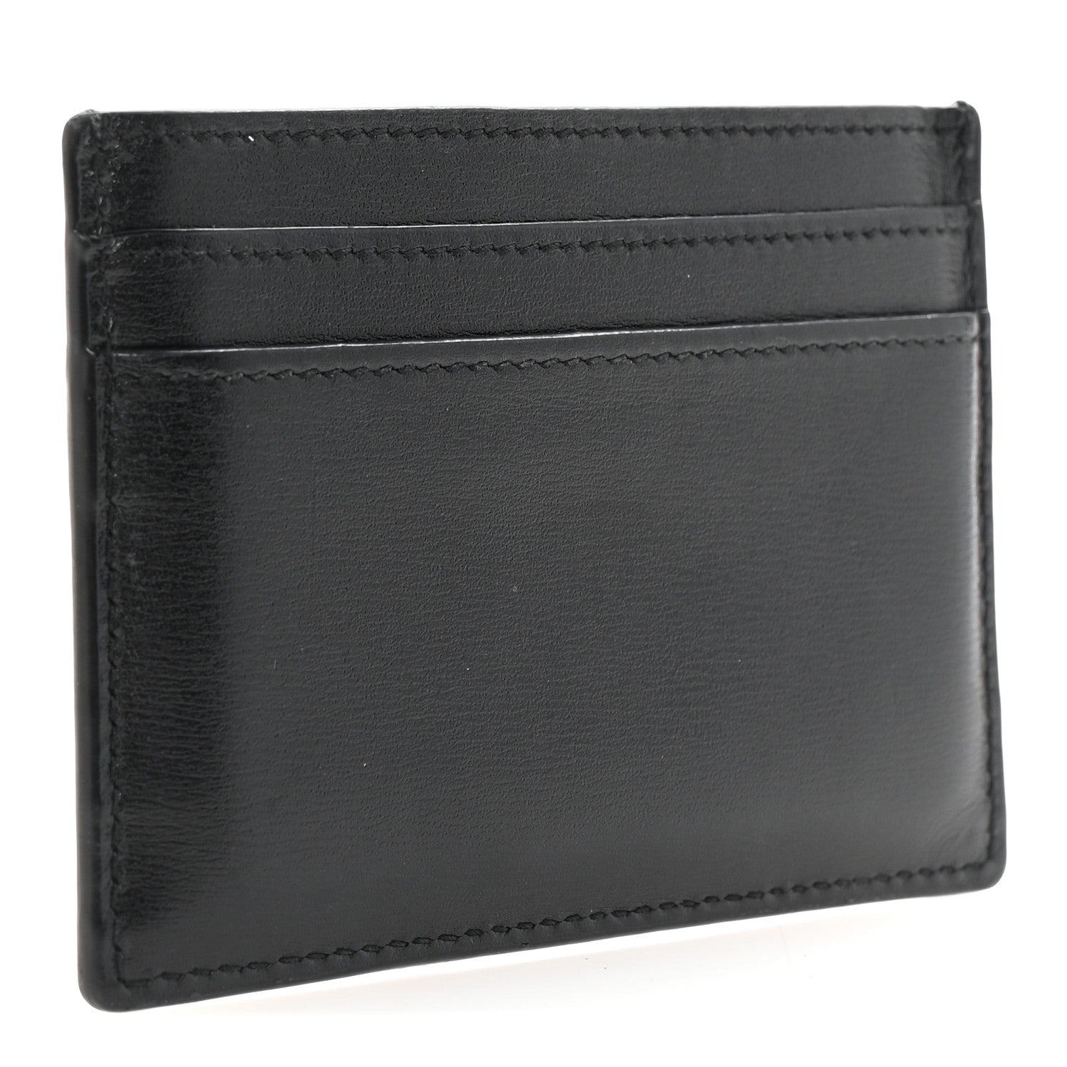 Saint Laurent Calfskin Tiny Cassandre Credit Card Case Black 3 of 8