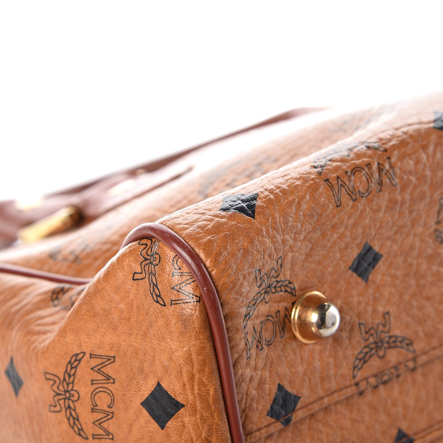 MCM Visetos Boston Bag Cognac 16 of 23