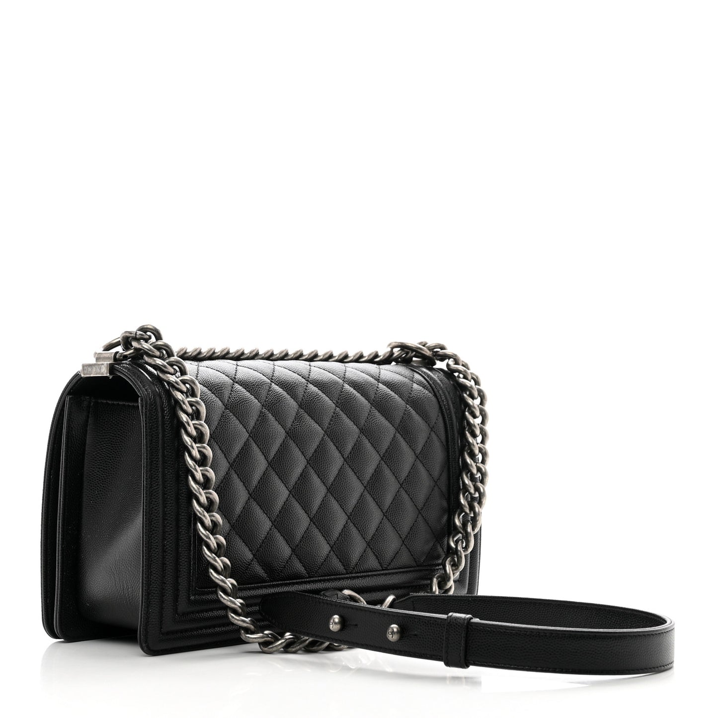 Caviar Quilted Medium Boy Flap Black