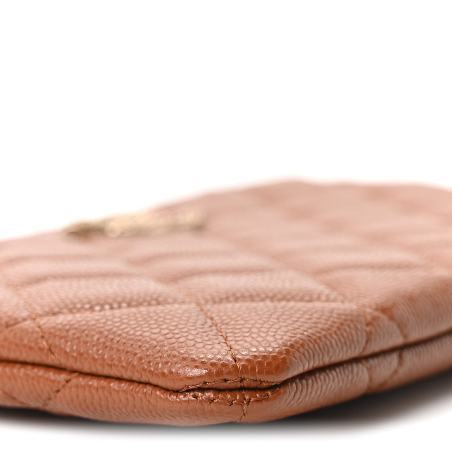 Caviar Crystal Quilted Coco Candy Cosmetic Case Brown