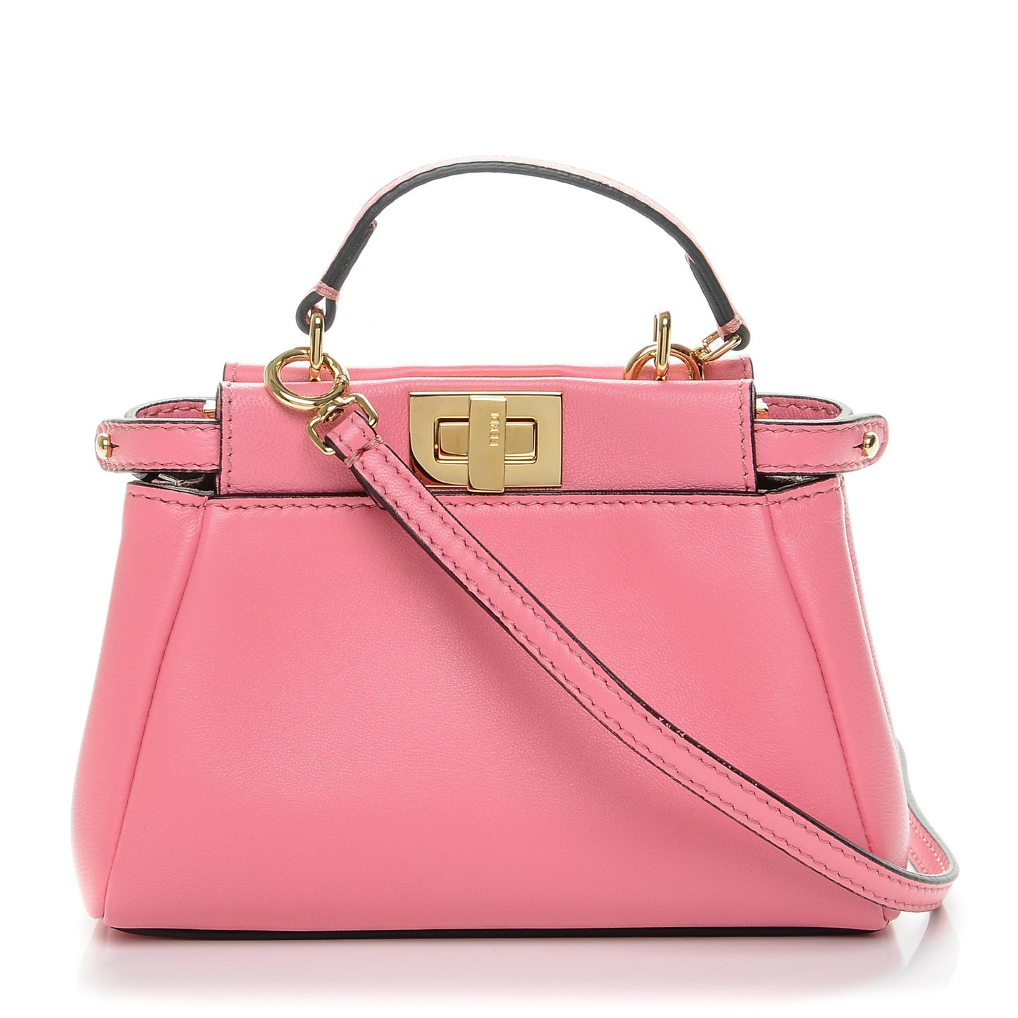 Shiny Nappa Micro Peekaboo Iconic Satchel Rosa Fluo