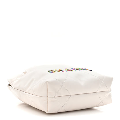 Chanel Shiny Calfskin Quilted Rainbow Mini Chanel 22 White 4 of 11