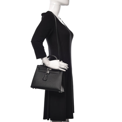 Hermes Epsom Kelly Sellier 25 Black 2 of 38