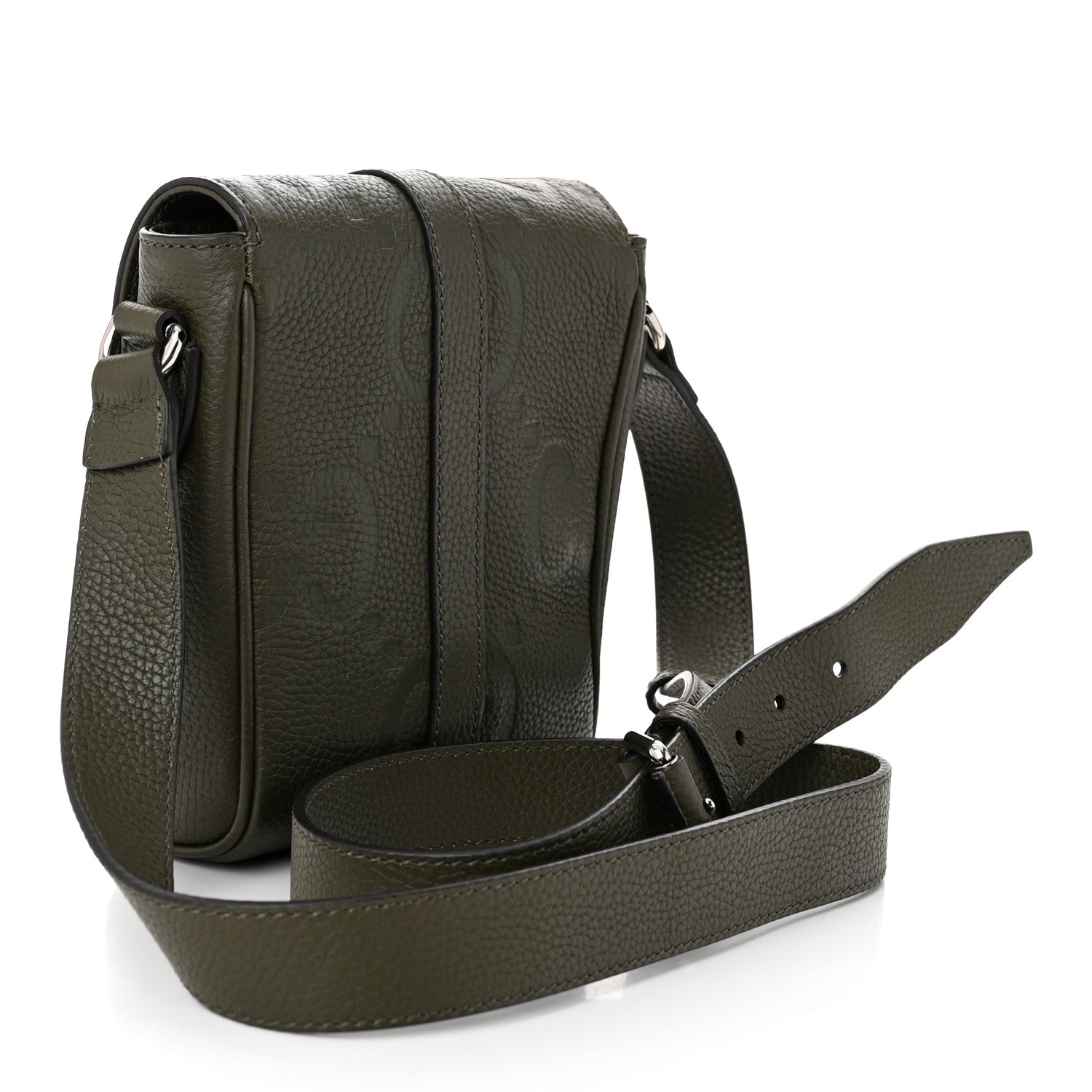 Gucci Piuma Calfskin Jumbo GG Embossed Small Messenger Bag Dark Green 3 of 11