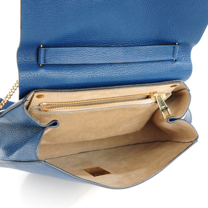 Chloe Grained Lambskin Large Drew Shoulder Bag Factory Blue 5 of 7