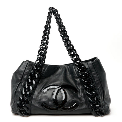 Chanel Calfskin Modern Chain Rhodoid East West Tote Black 1 of 10
