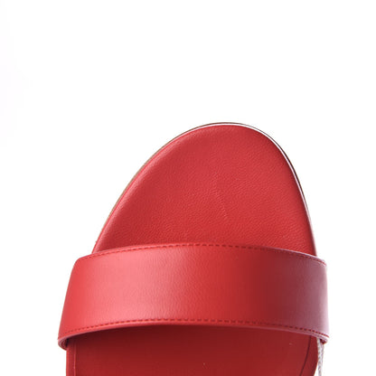 Chanel Lambskin Chain Clover Sandals 38 Red 8 of 9