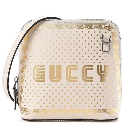 Gucci X SEGA Calfskin GUCCY Stars Mini Dome Shoulder Bag Mystic White Gold 1 of 9
