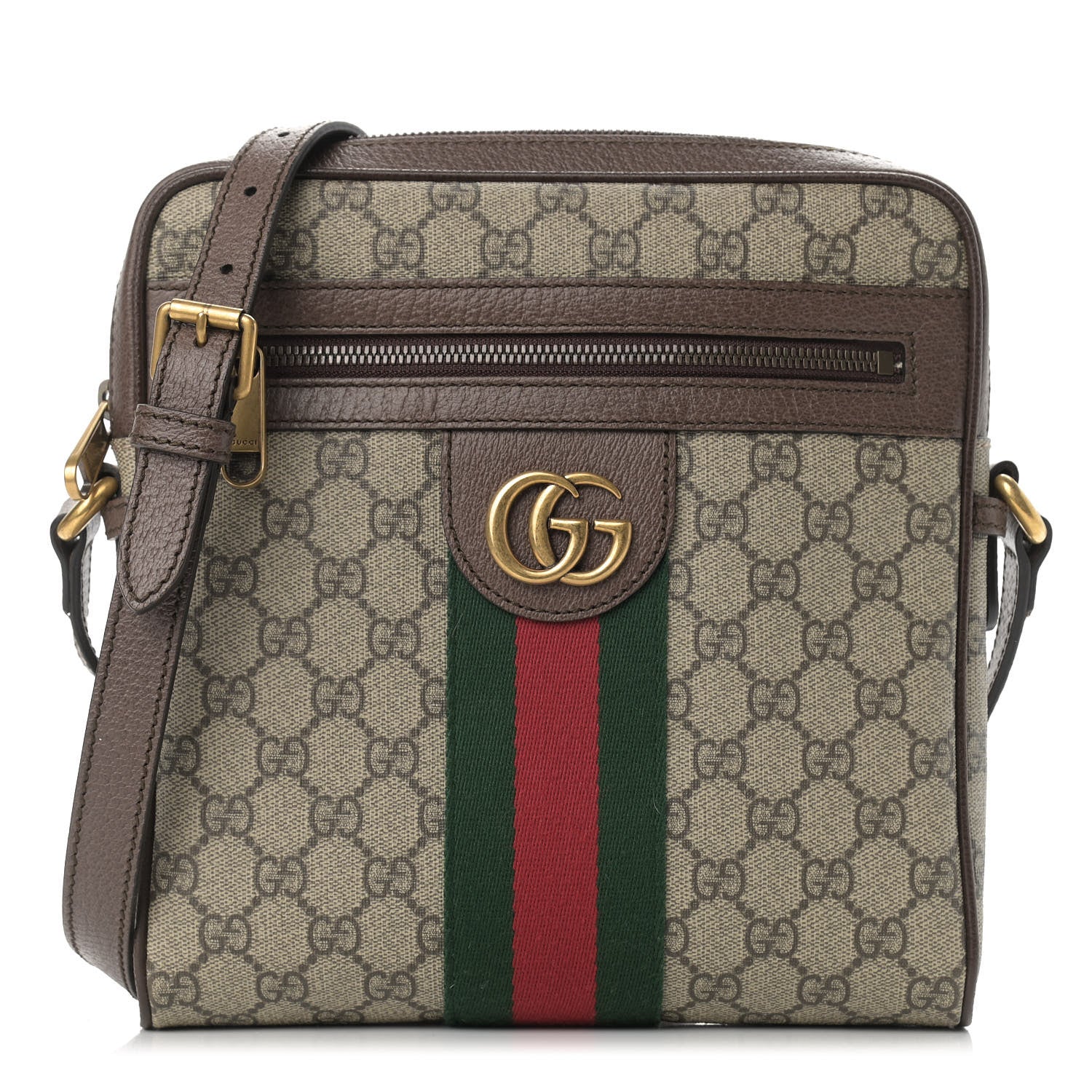 Gucci GG Supreme Monogram Web Small Ophidia Messenger Bag Brown 1 of 12