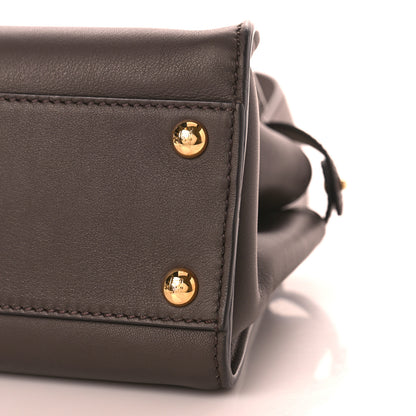 Fendi Vitello Seta Suede FF Mini Peekaboo Iconic Satchel Chocolate Sigaro Marrone 10 of 11