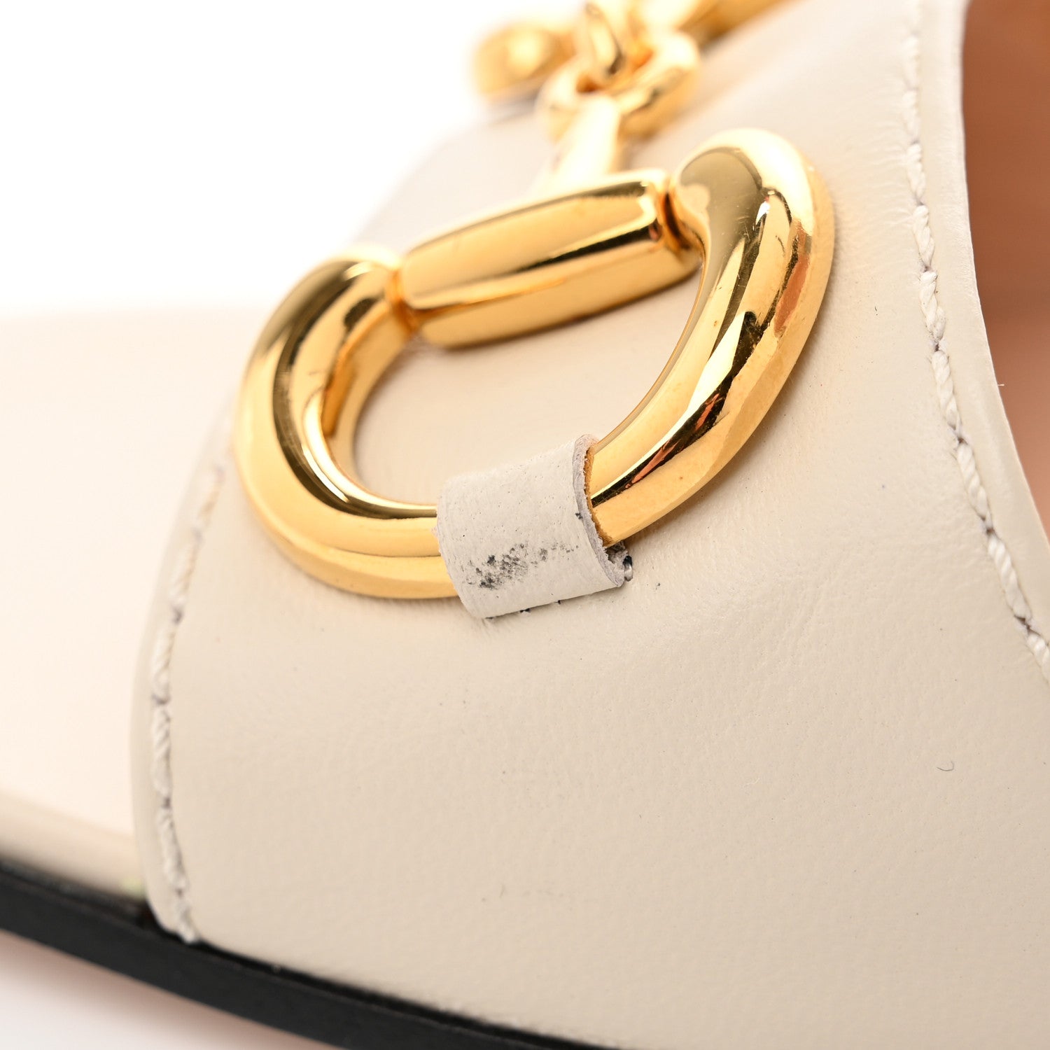 Gucci Nappa Horsebit Cross Strap 95mm Sandals 40 Mystic White 10 of 12