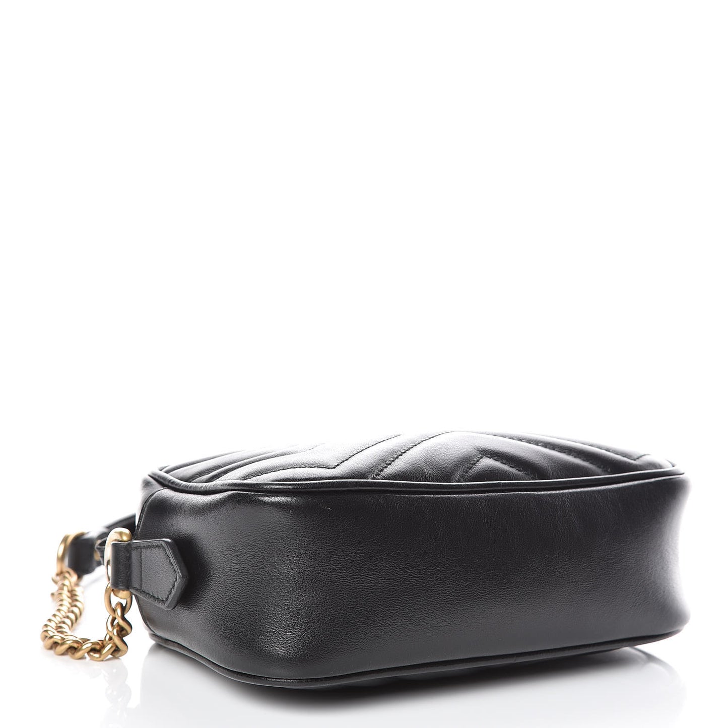 Calfskin Matelasse Mini GG Marmont Chain Shoulder Bag Black