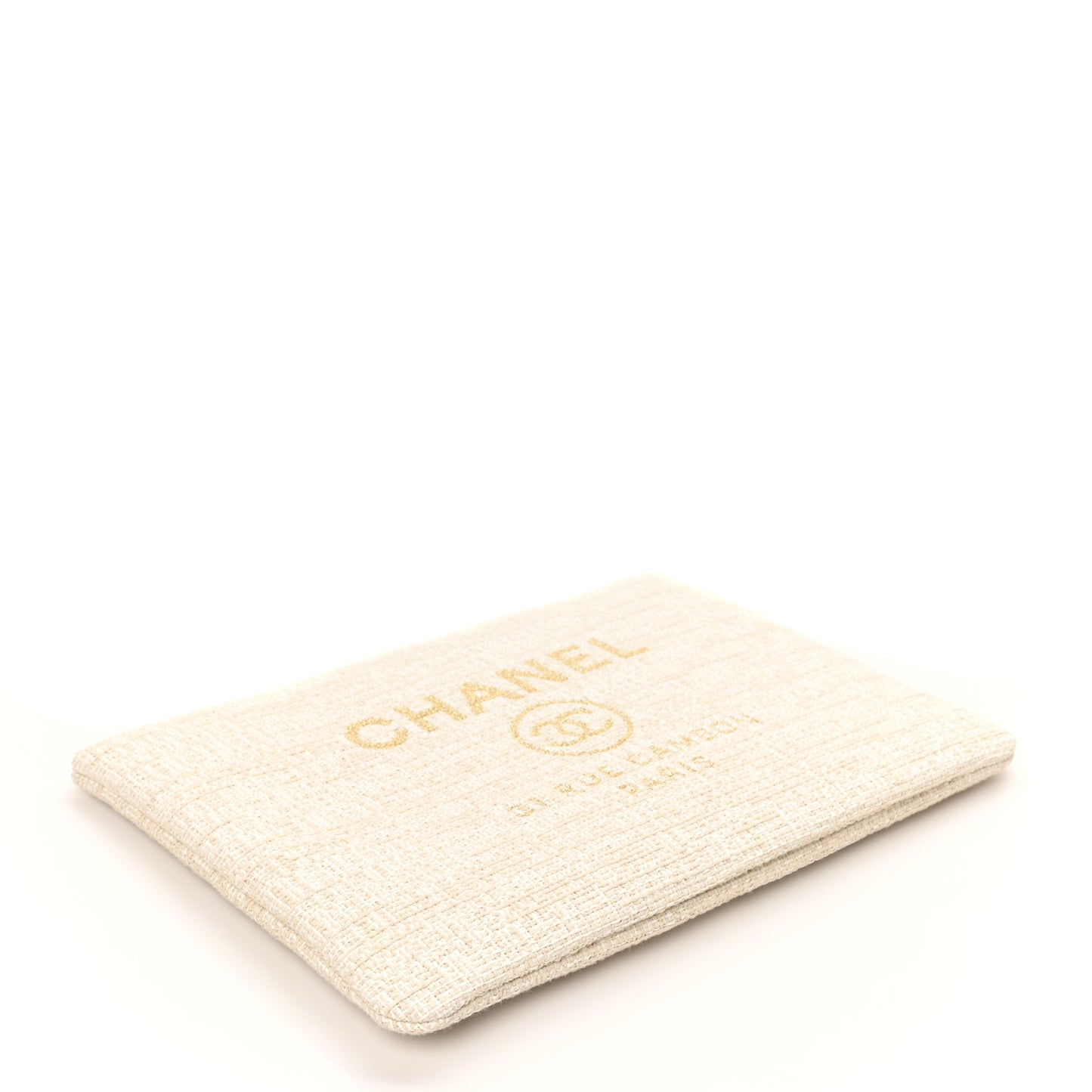 Canvas Medium Deauville Cosmetic Pouch Light Beige