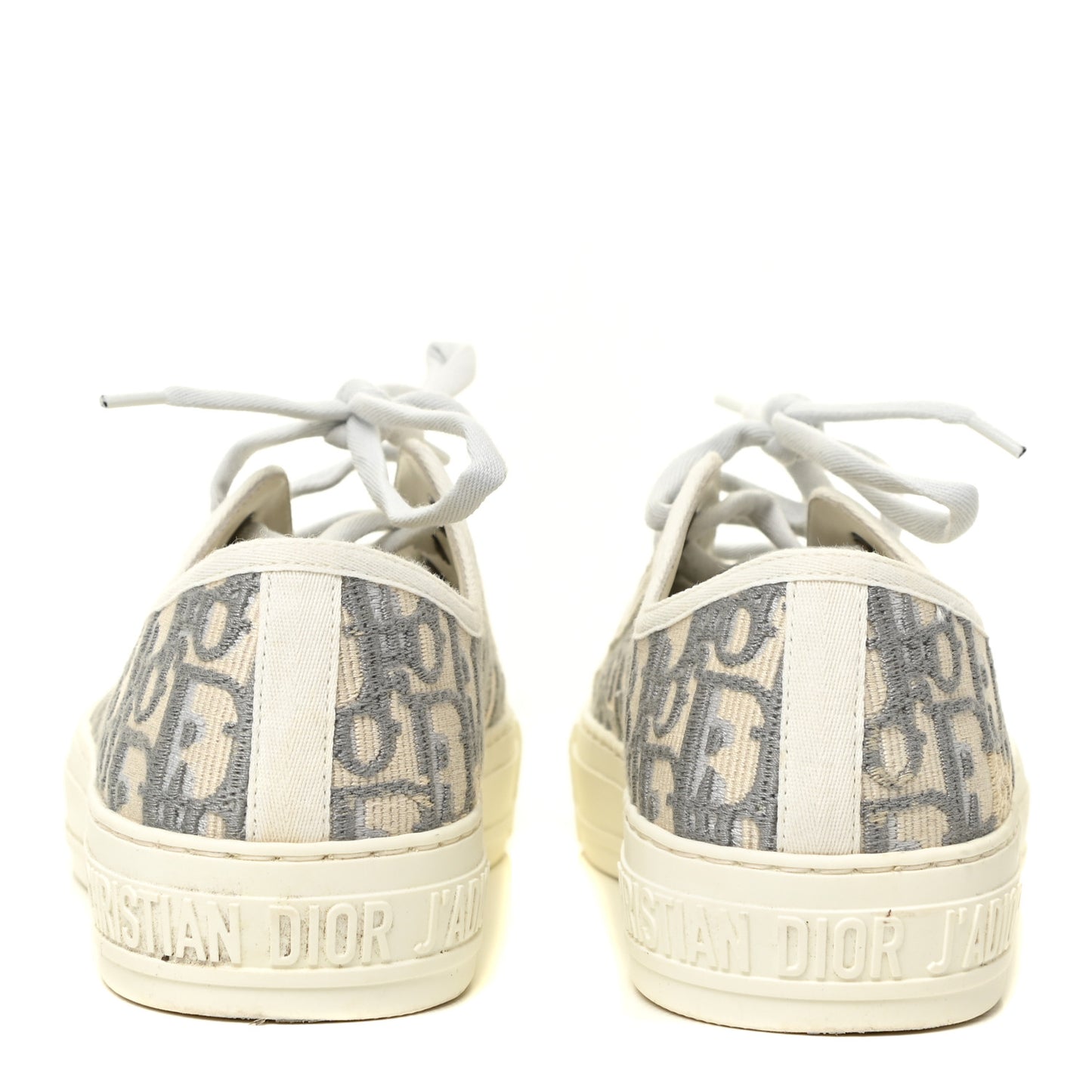 Canvas Oblique Walk'N'Dior Low Top Sneakers 37 Grey Stone