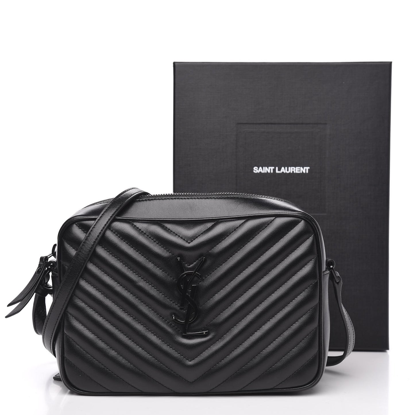 Calfskin Matelasse Monogram Lou Camera Bag Black