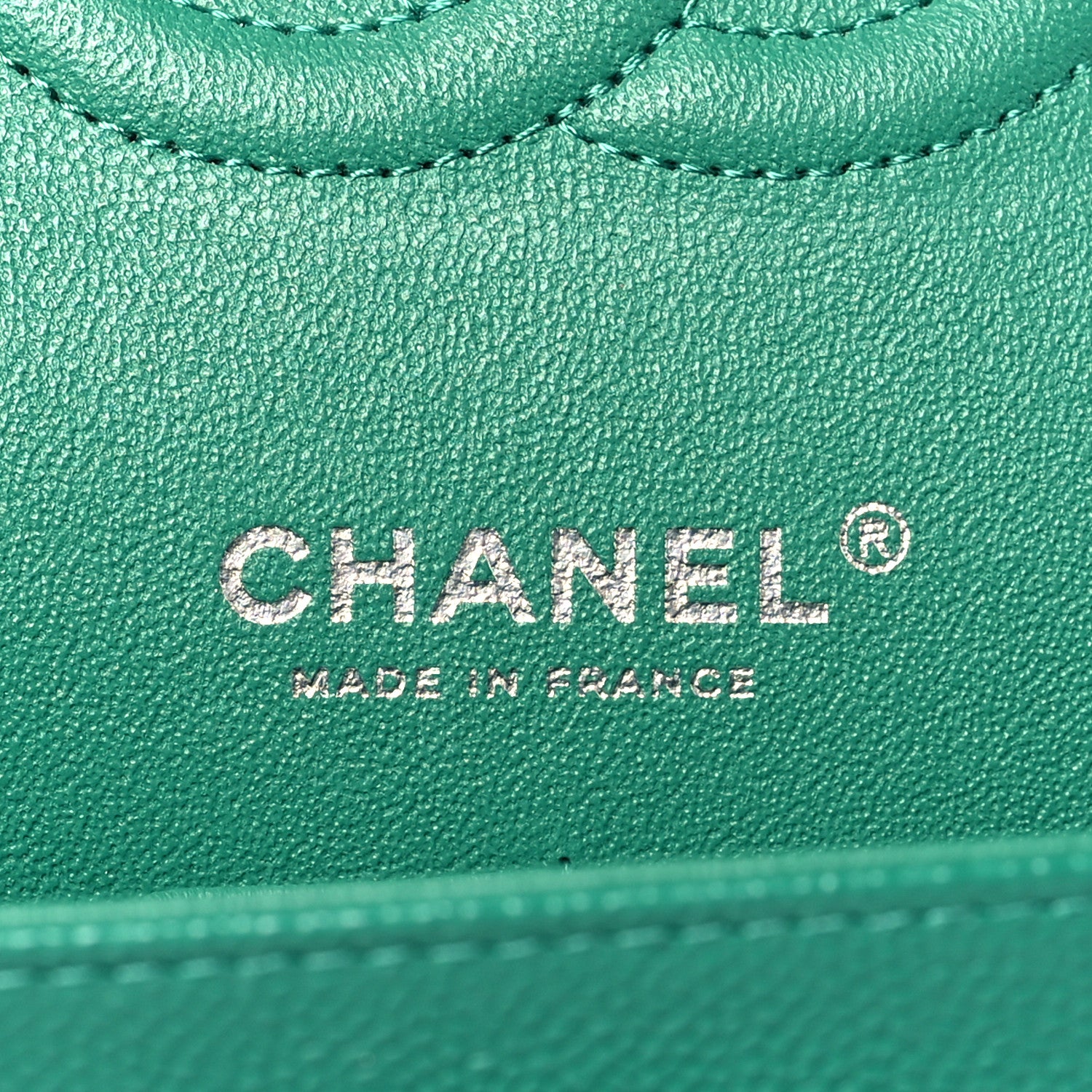 Chanel Caviar Quilted Medium Double Flap Green 6 of 10