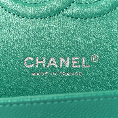 Chanel Caviar Quilted Medium Double Flap Green 6 of 10