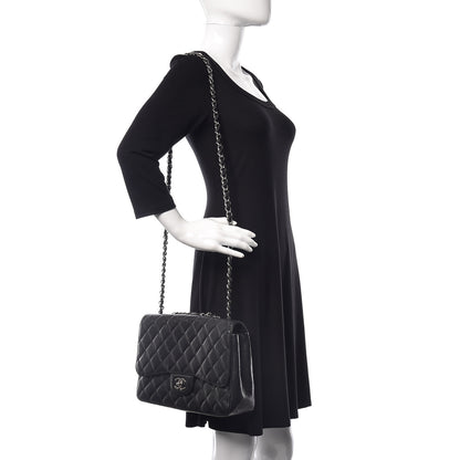 Chanel Caviar Quilted Jumbo Single Flap Black 2 of 12