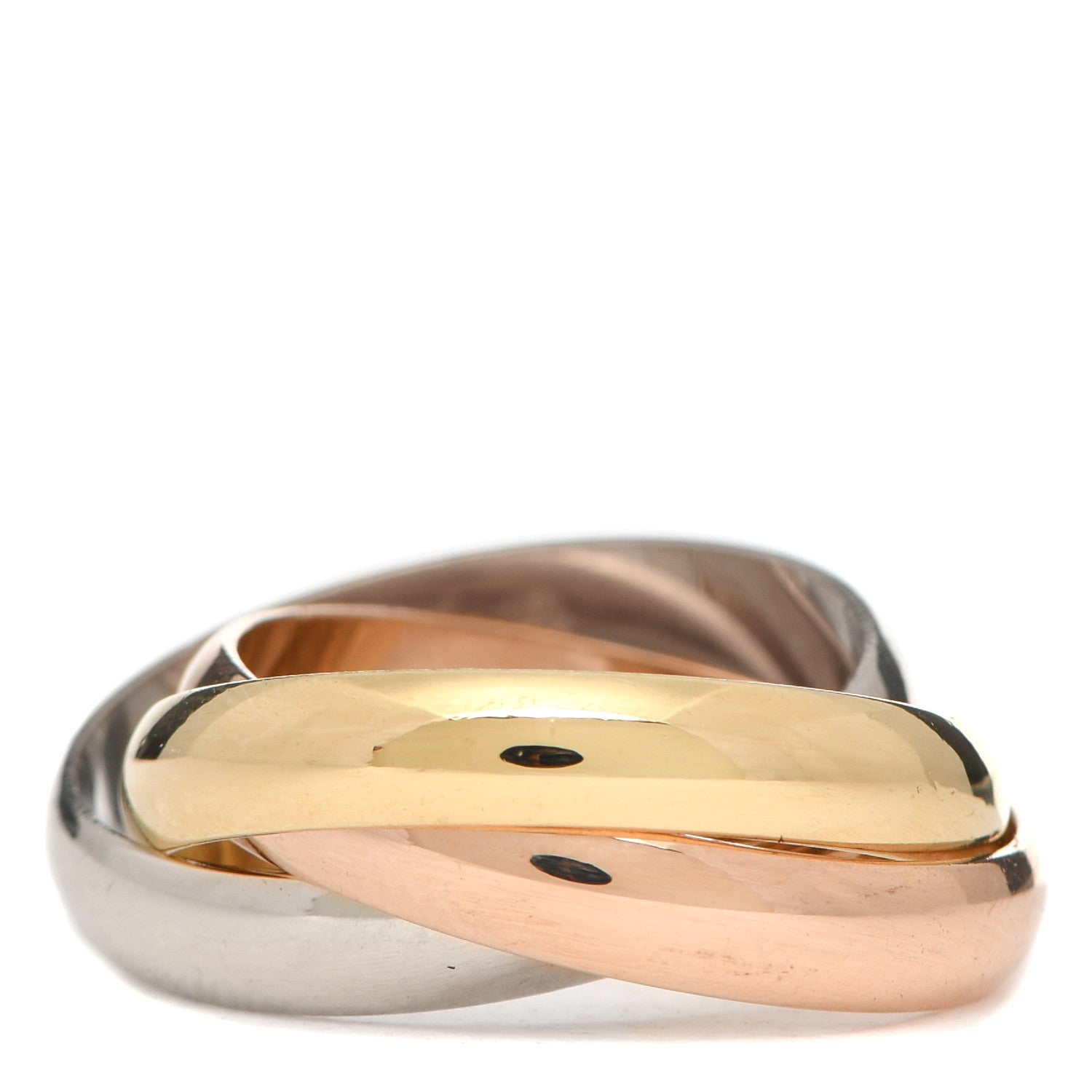 Cartier 18K Pink Yellow White Gold Classic Les Must De Cartier Trinity Ring 51 5.75 3 of 4