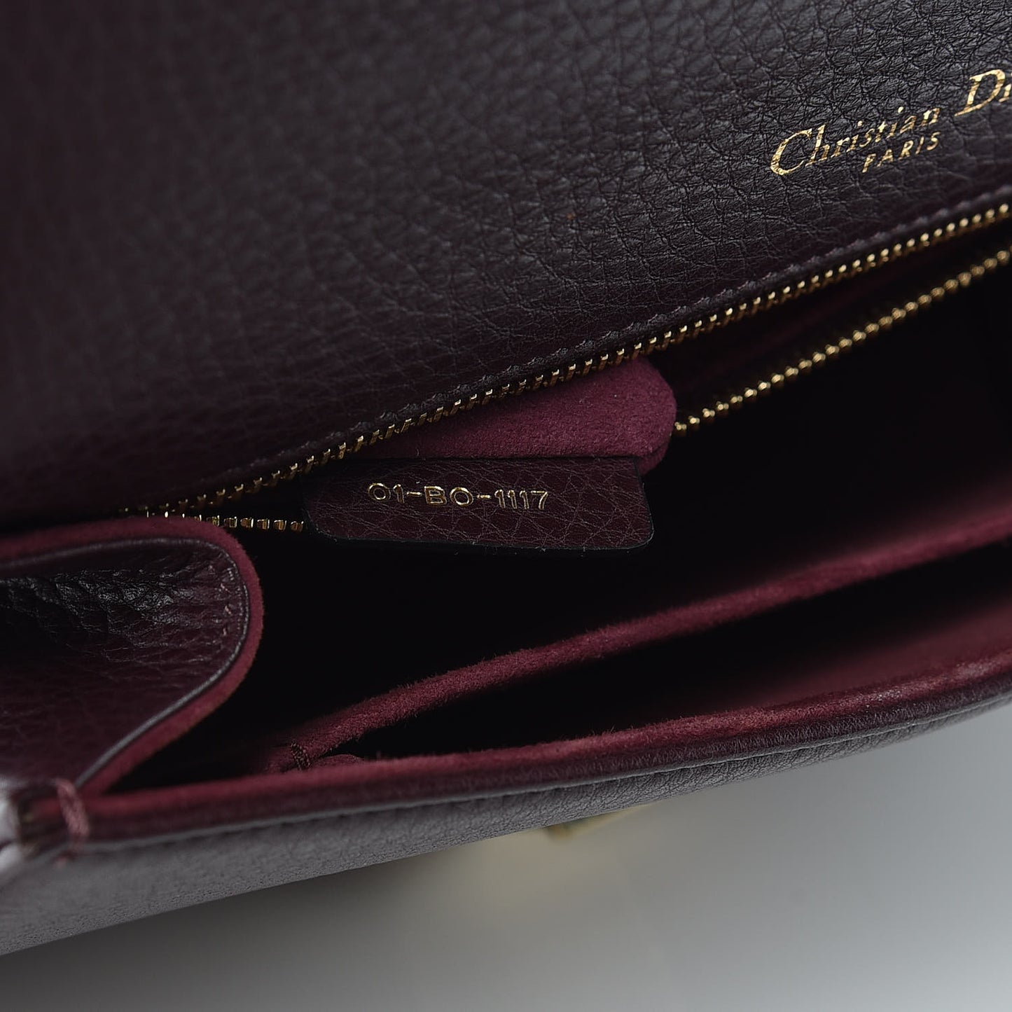 Grained Calfskin Medium Diorama Flap Bag Amaranth