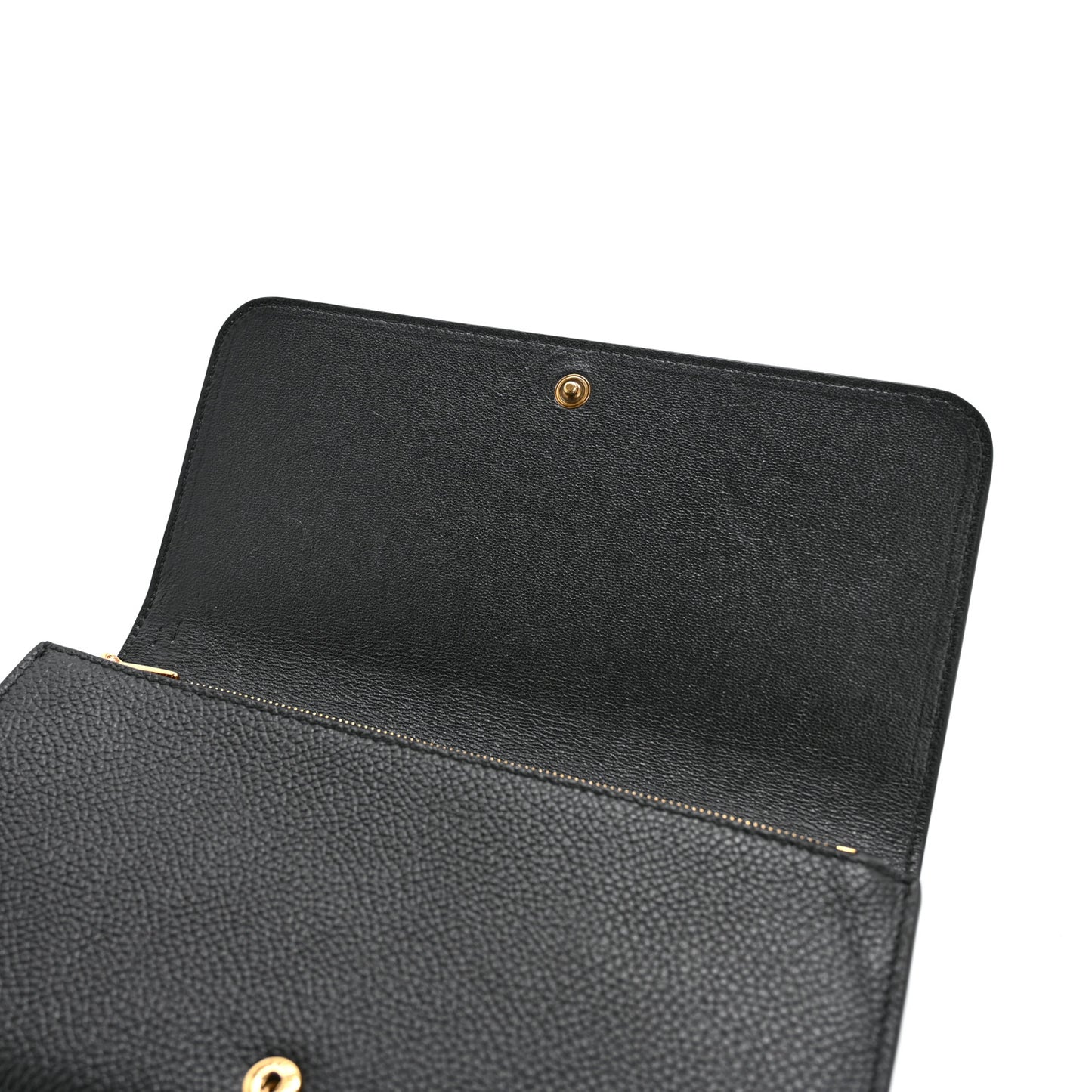Grained Calfskin Logo Cash Thin Money Wallet Black White