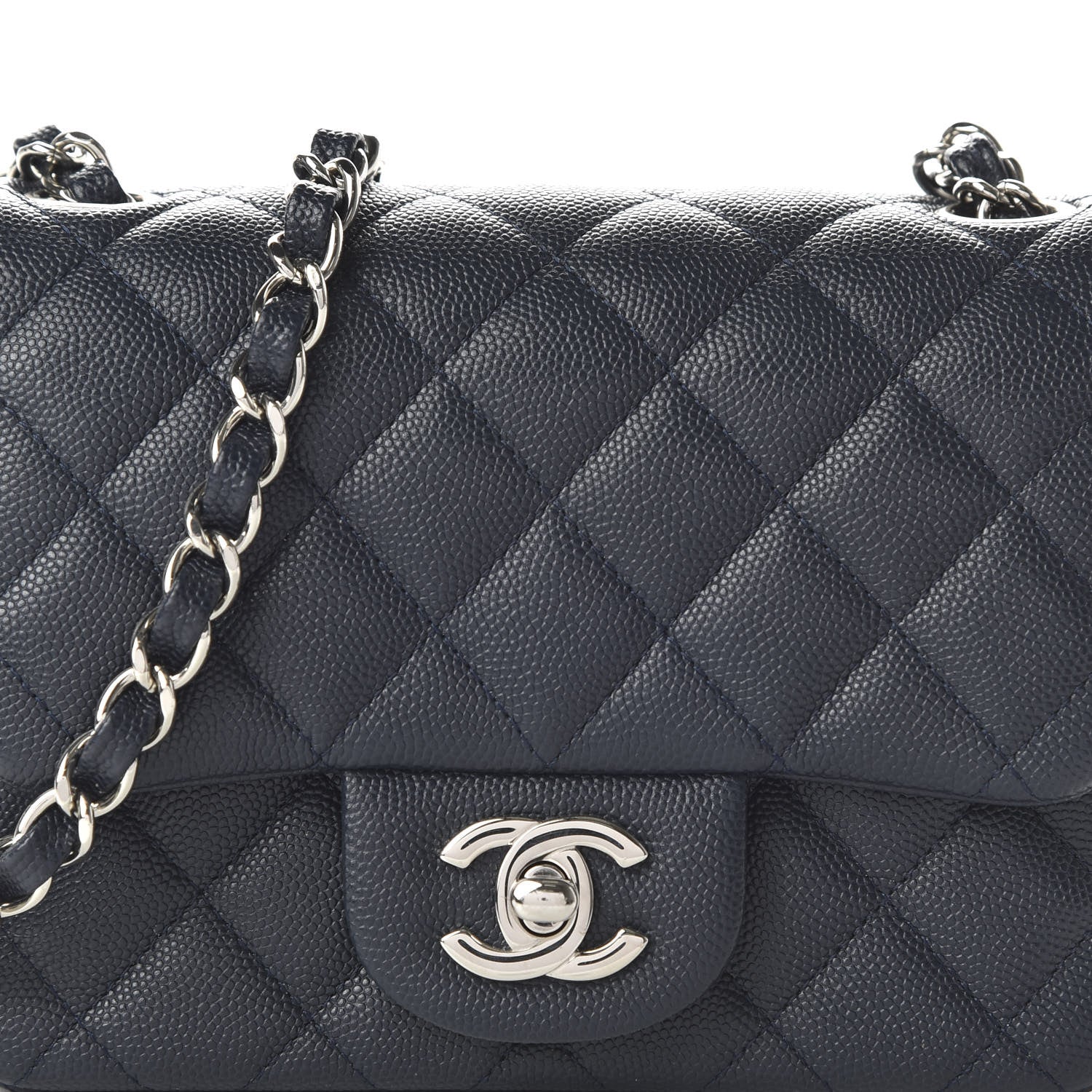 Chanel Caviar Quilted Mini Square Flap Navy 10 of 11