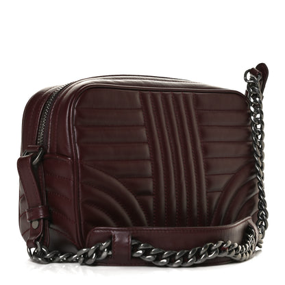 Prada Soft Calfskin Impunture Diagramme Camera Bag Granato 3 of 12