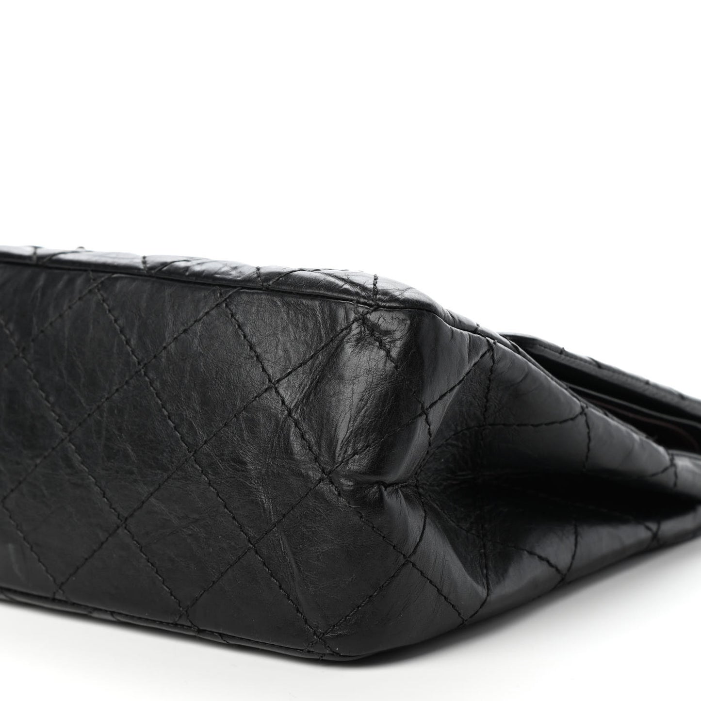 Aged Calfskin Quilted 2.55 Reissue 227 Flap Black