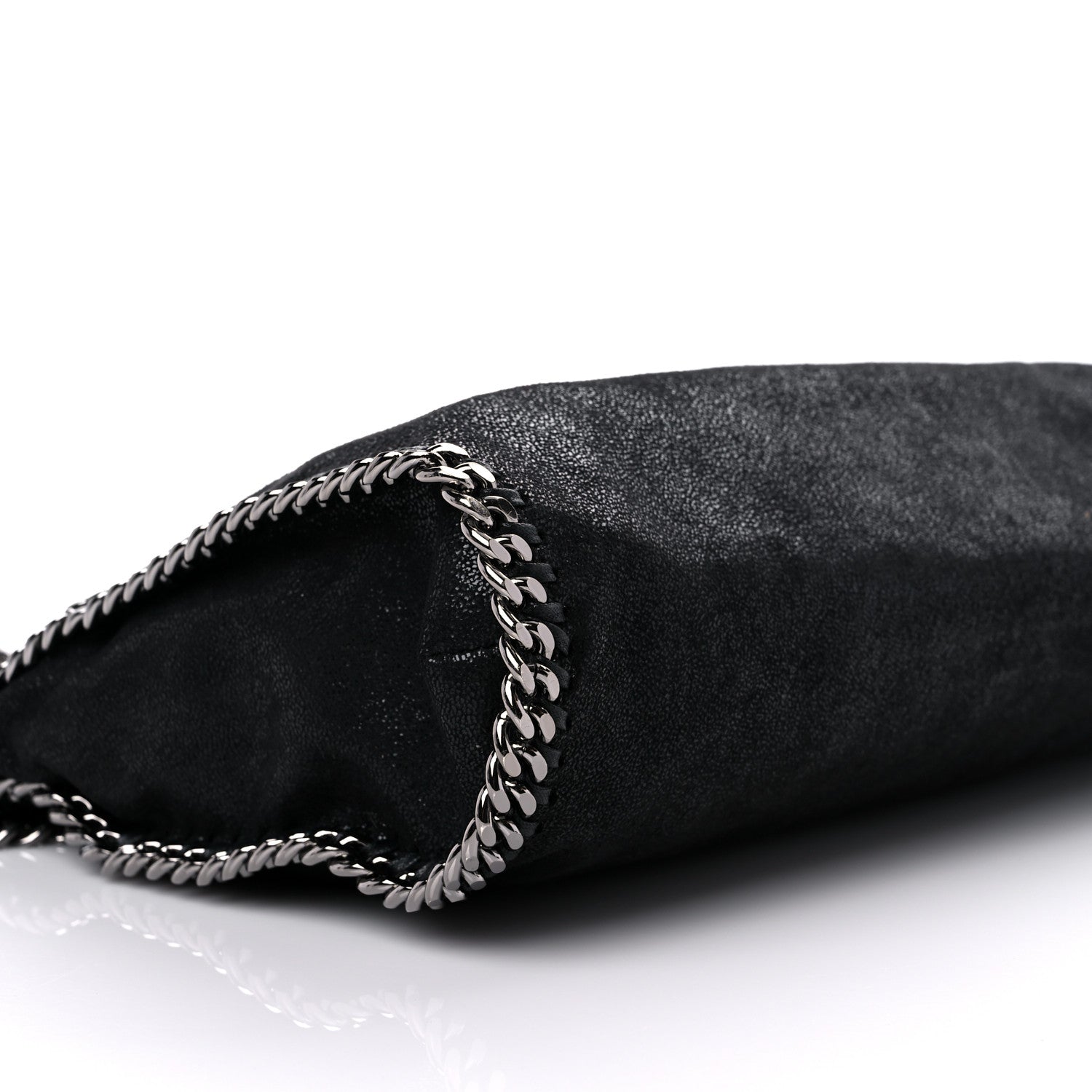 Stella McCartney Embellished Shaggy Deer Small Falabella Fold Over Tote Black 7 of 11