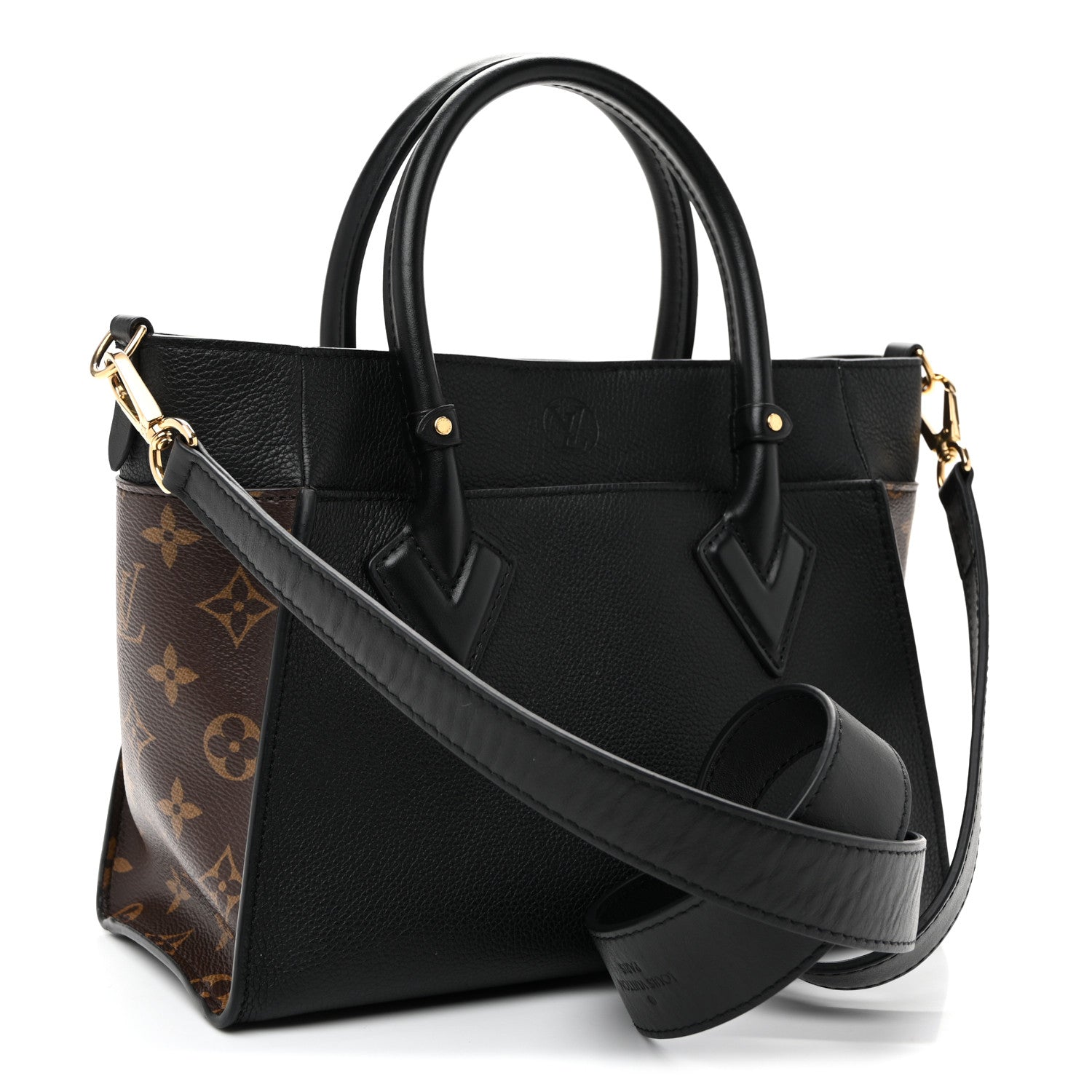 Louis Vuitton Calfskin Monogram On My Side PM Black 3 of 9
