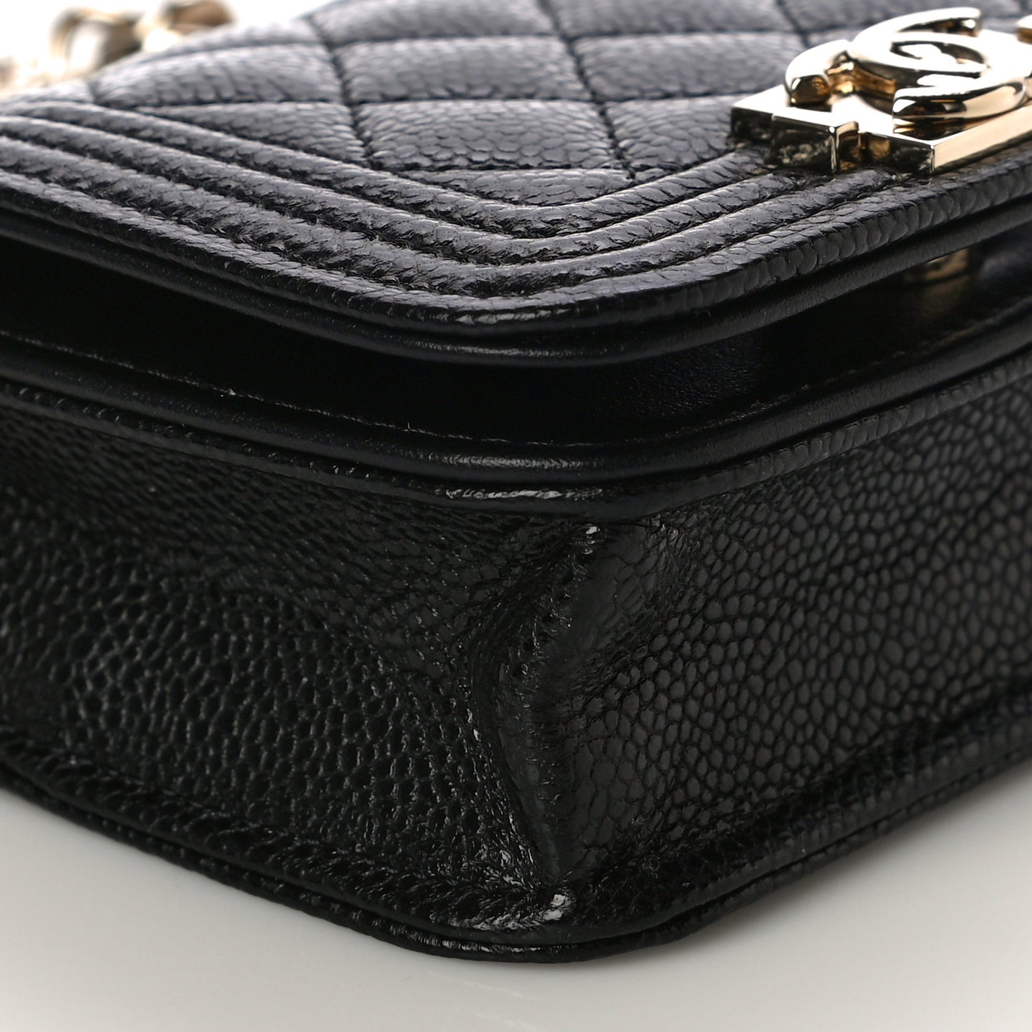 Caviar Quilted Boy Flap Waist Belt Bag Black