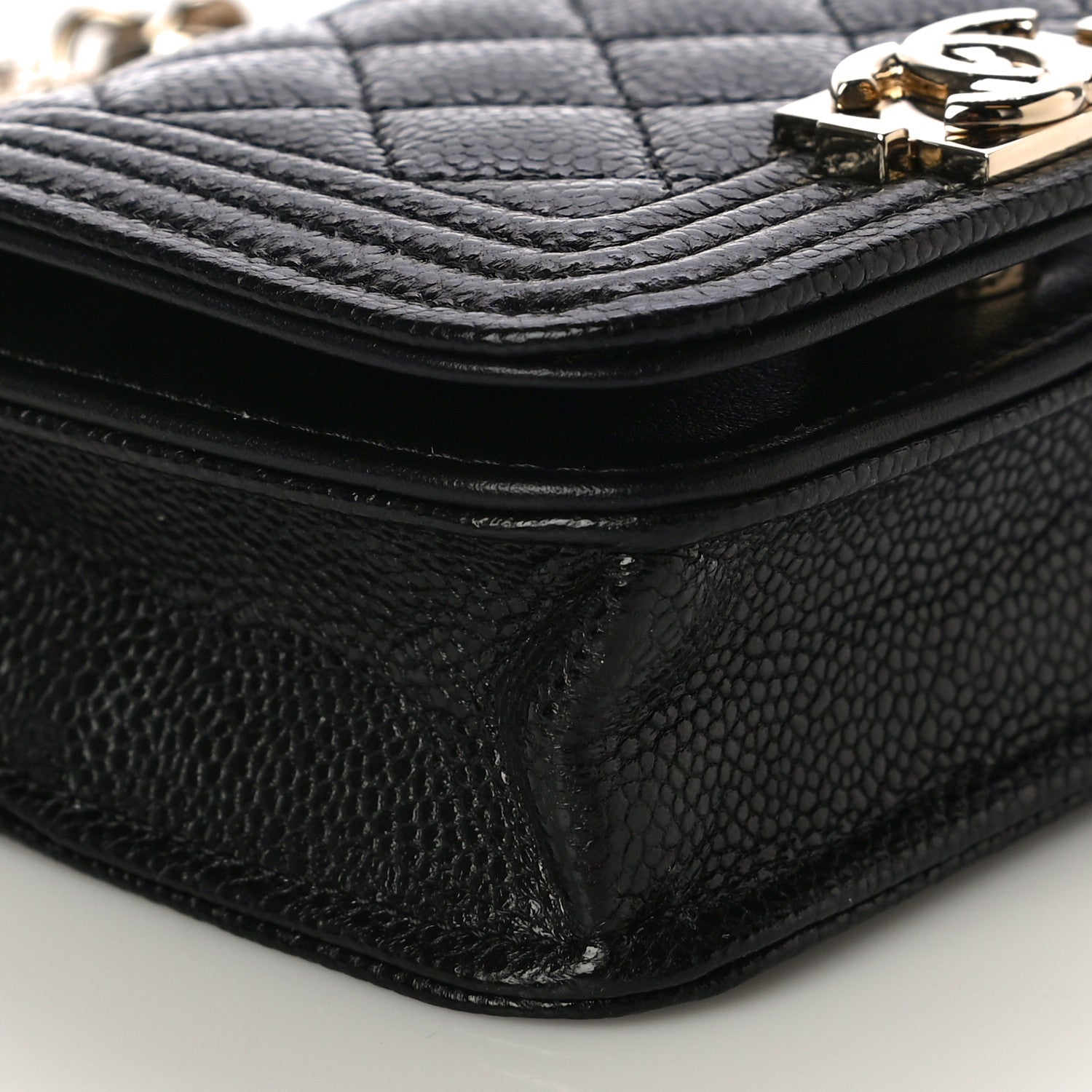 Chanel Caviar Quilted Boy Flap Waist Belt Bag Black 8 of 14