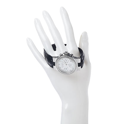 Bulgari 18K White Gold Alligator Diamond Bezel Mother of Pearl 35mm Diagono Chronograph Automatic Watch 2 of 6