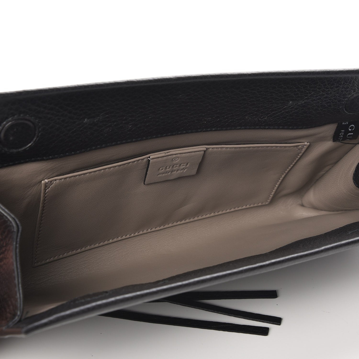 Gucci Pebbled Calfskin Broadway Bamboo Tassel Clutch Black 5 of 8