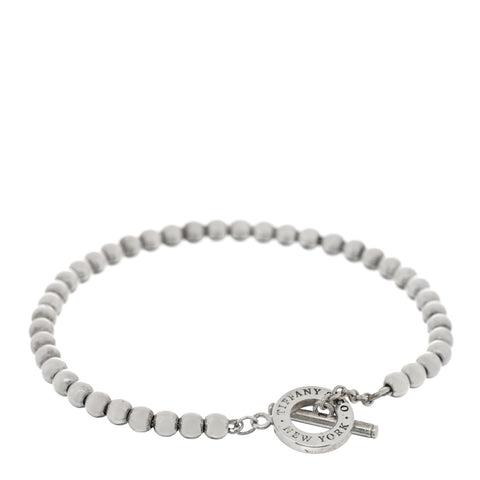 Sterling Silver 4mm Beads Toggle Bracelet