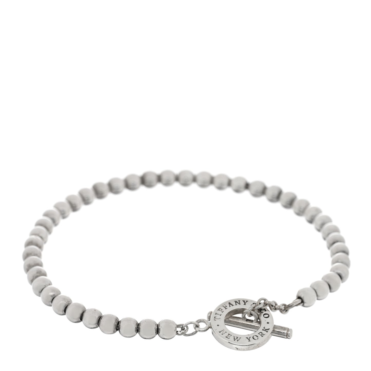 Sterling Silver 4mm Beads Toggle Bracelet