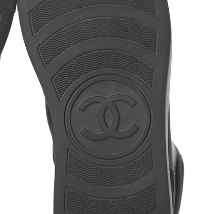 Chanel Toile Suede Calfskin Mens High Top Sneakers 43 Black 6 of 9