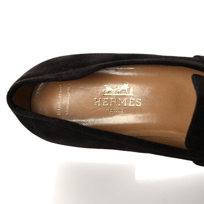 Hermes Suede Moccasin Loafers 36.5 Brown 7 of 9