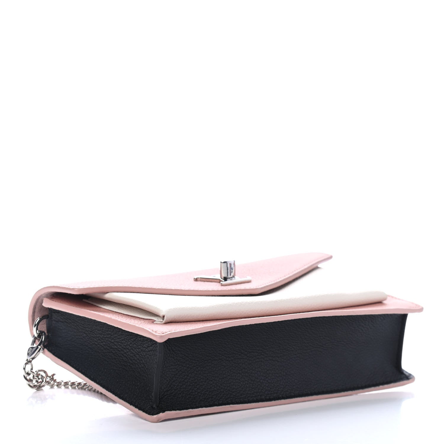Louis Vuitton Calfskin My Lockme Chain Pochette Rose Ballet White 3 of 4