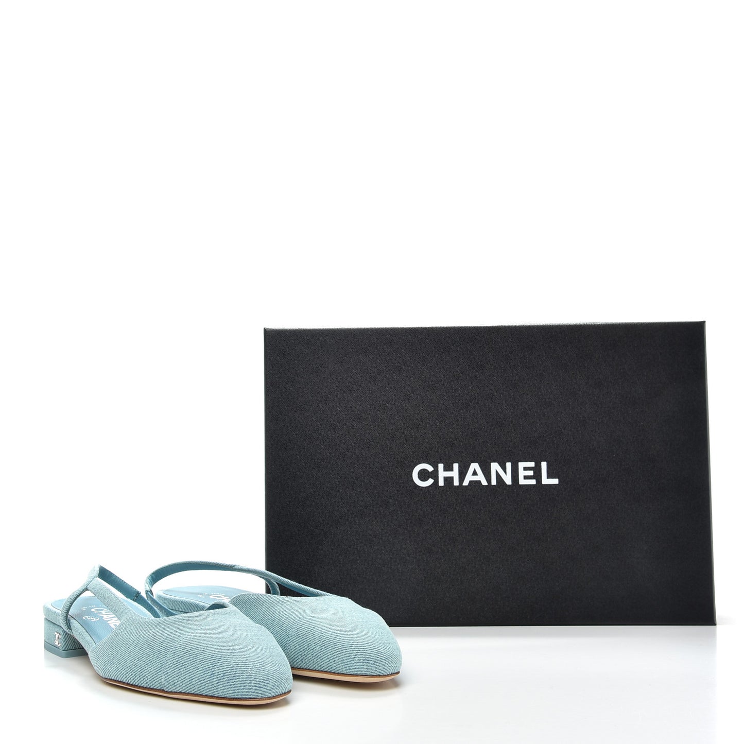 Denim Cap Toe CC Slingback Flats 36.5 Blue