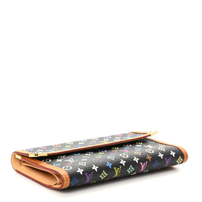 Louis Vuitton Monogram Multicolor Porte Tresor International Wallet Black 4 of 9