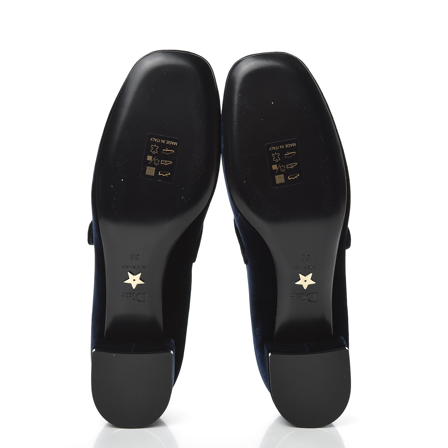Christian Dior Velvet Baby-D Ballet Pumps 38 Deep Blue 5 of 9