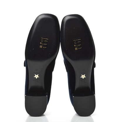 Christian Dior Velvet Baby-D Ballet Pumps 38 Deep Blue 5 of 9